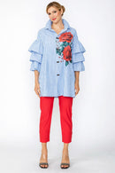 IC Collection Ruffle Sleeve Blouse-7448B