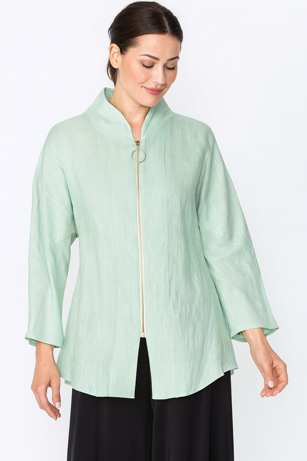 IC Collection Linen Zipper Top-IC-1474J
