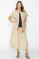 IC Collection Nylon Drawstring Waist Jacket-C1065J