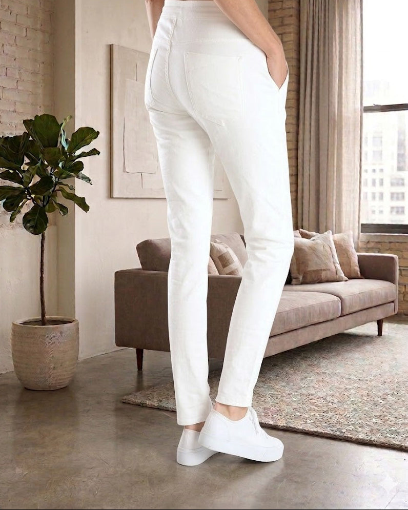 Alembika Snake Iconic Stretch Jeans, White-SP526W
