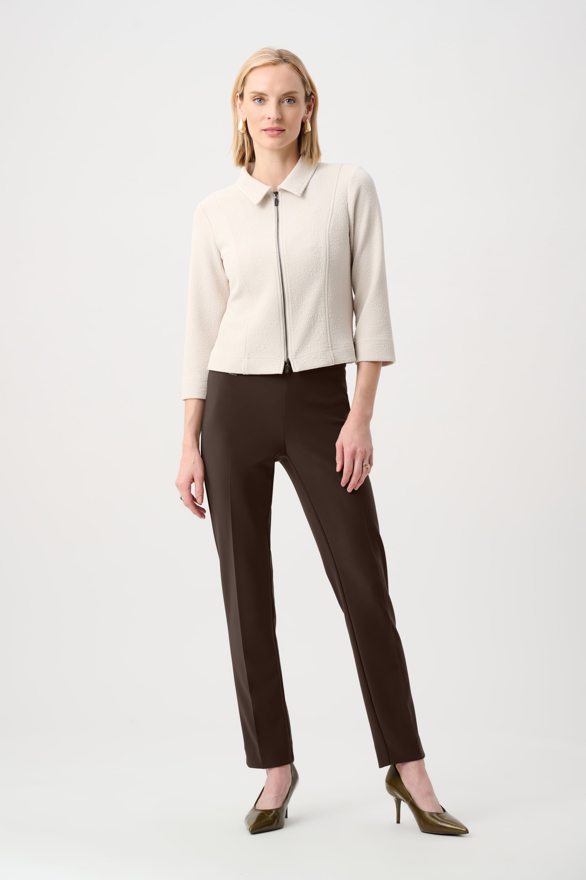 Joseph Ribkoff Classic Tailored Slim Pant - Core Colors-144092CO, Mocha