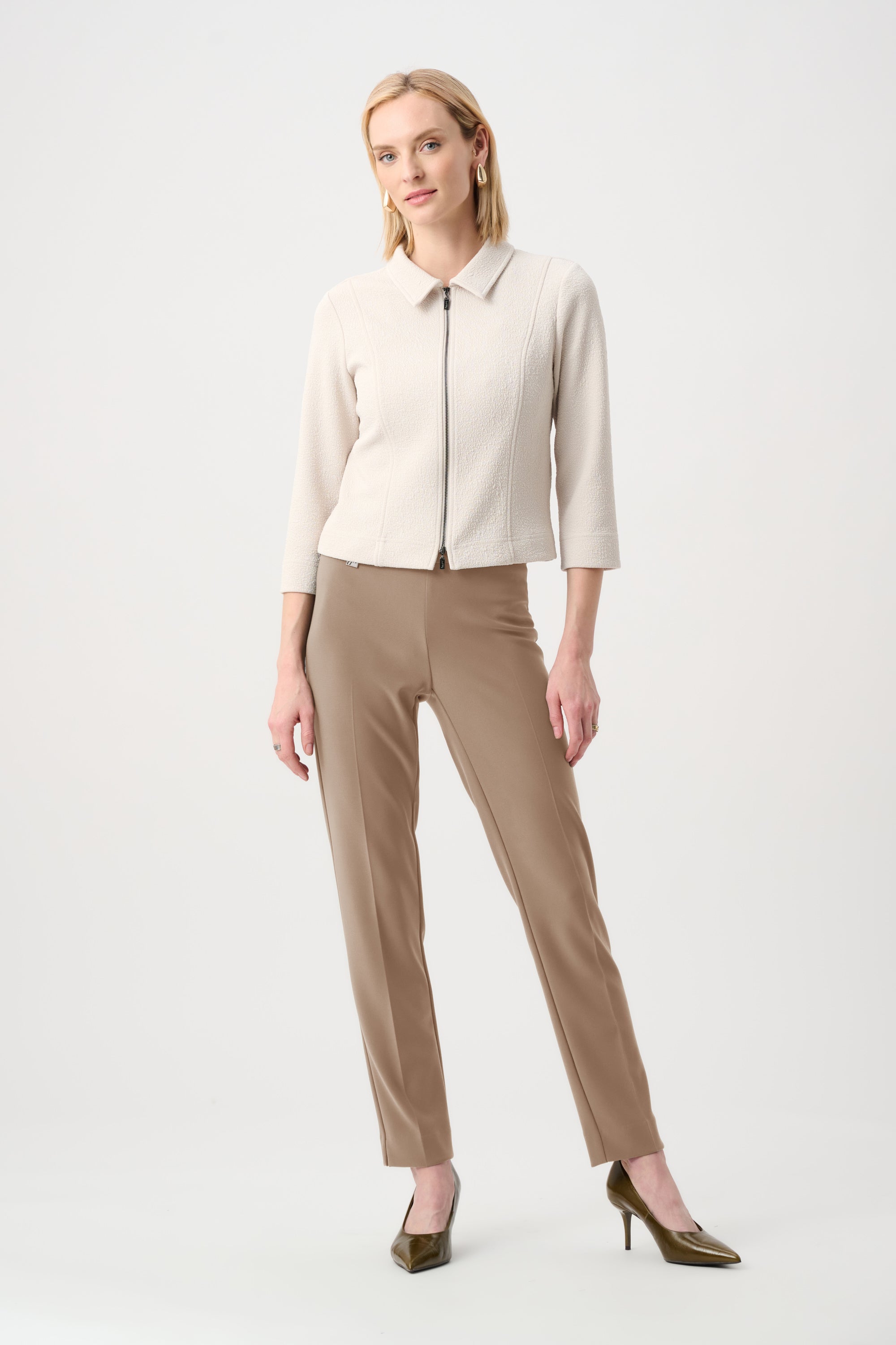 Joseph Ribkoff Classic Tailored Slim Pant - Core Colors-144092CO, Mink