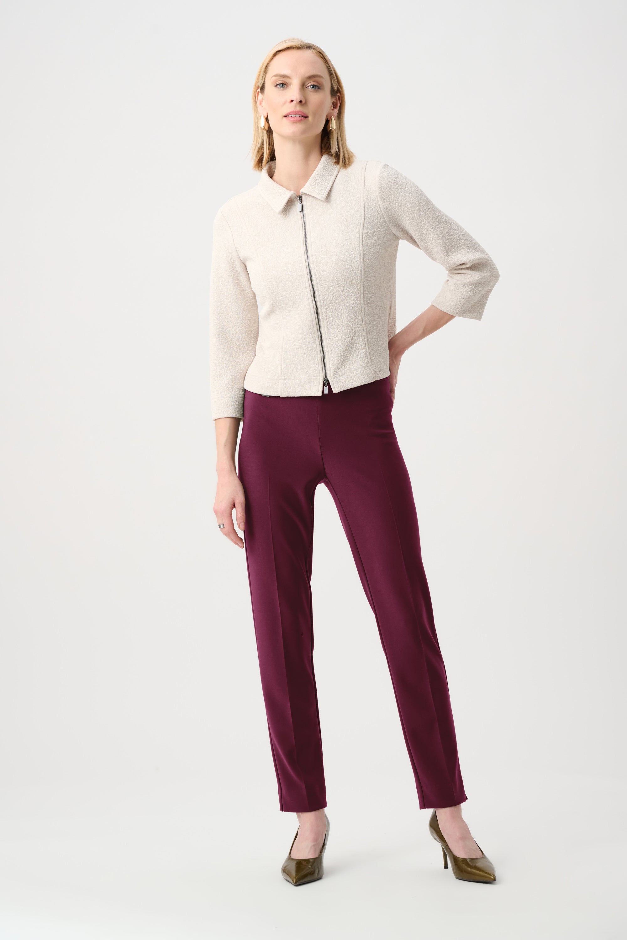 Joseph Ribkoff Classic Tailored Slim Pant - Core Colors-144092CO, Elderberry