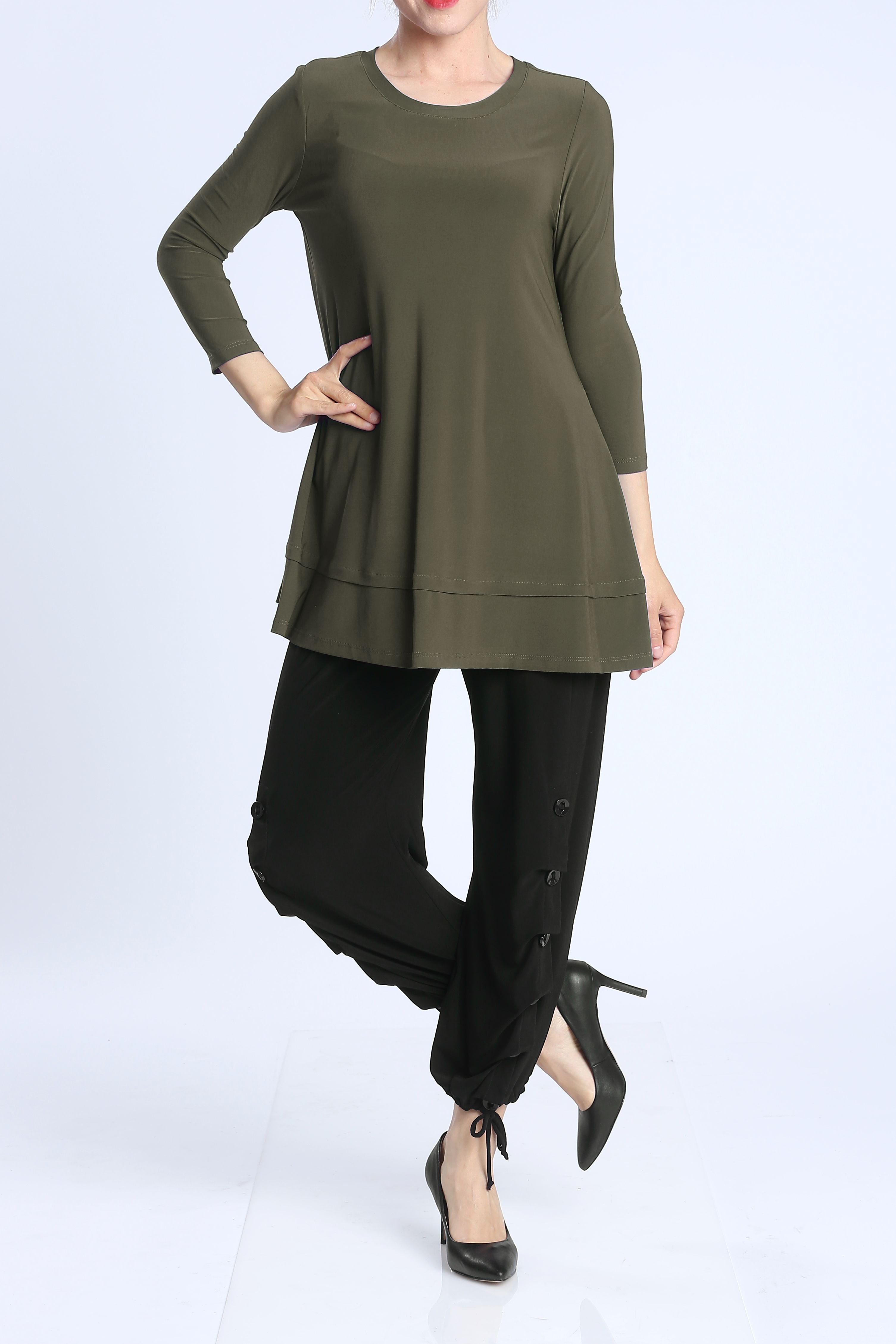 IC Collection Solid Round Neck Tunic-IC-1484T