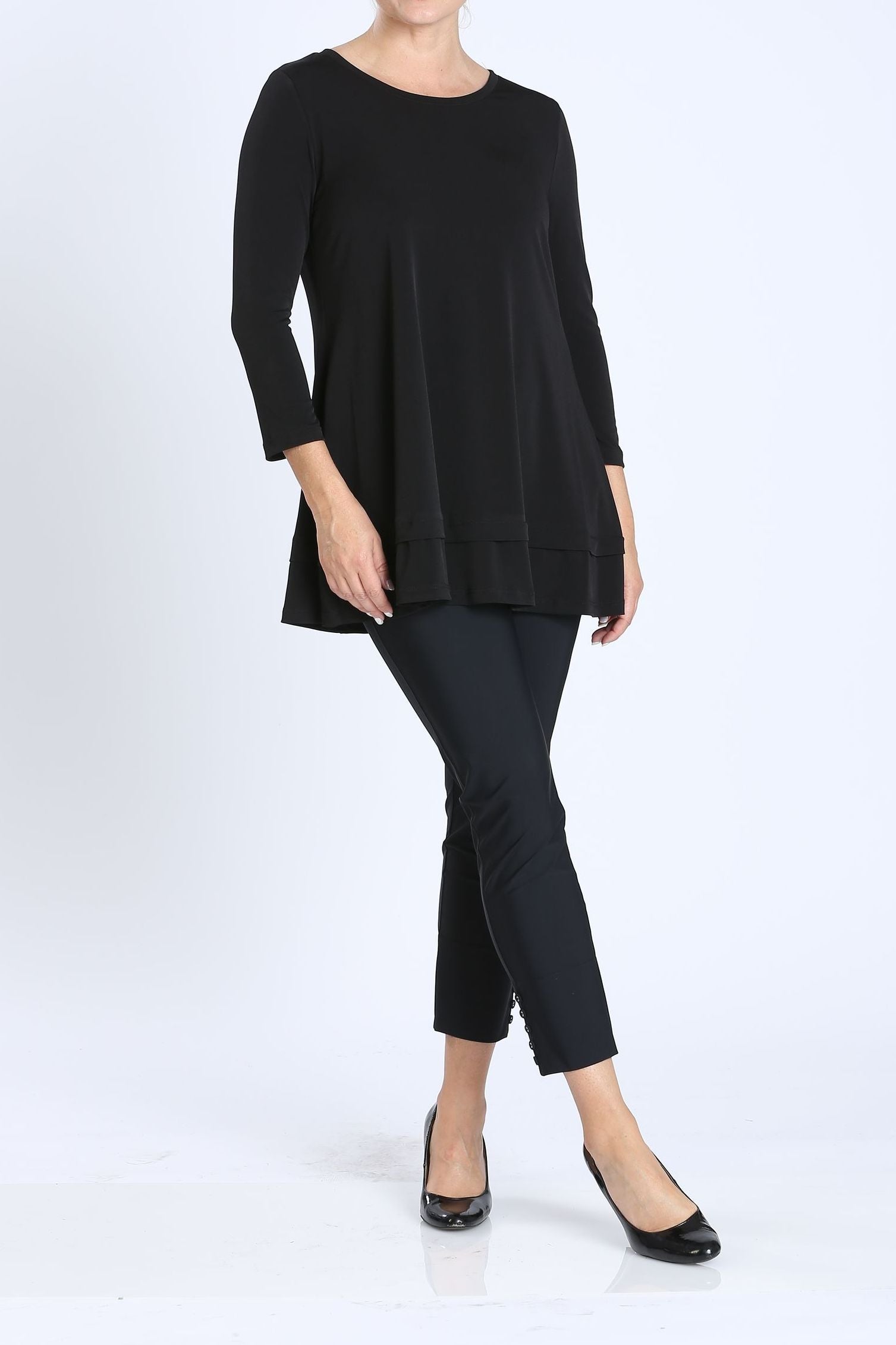 IC Collection Solid Round Neck Tunic-IC-1484T