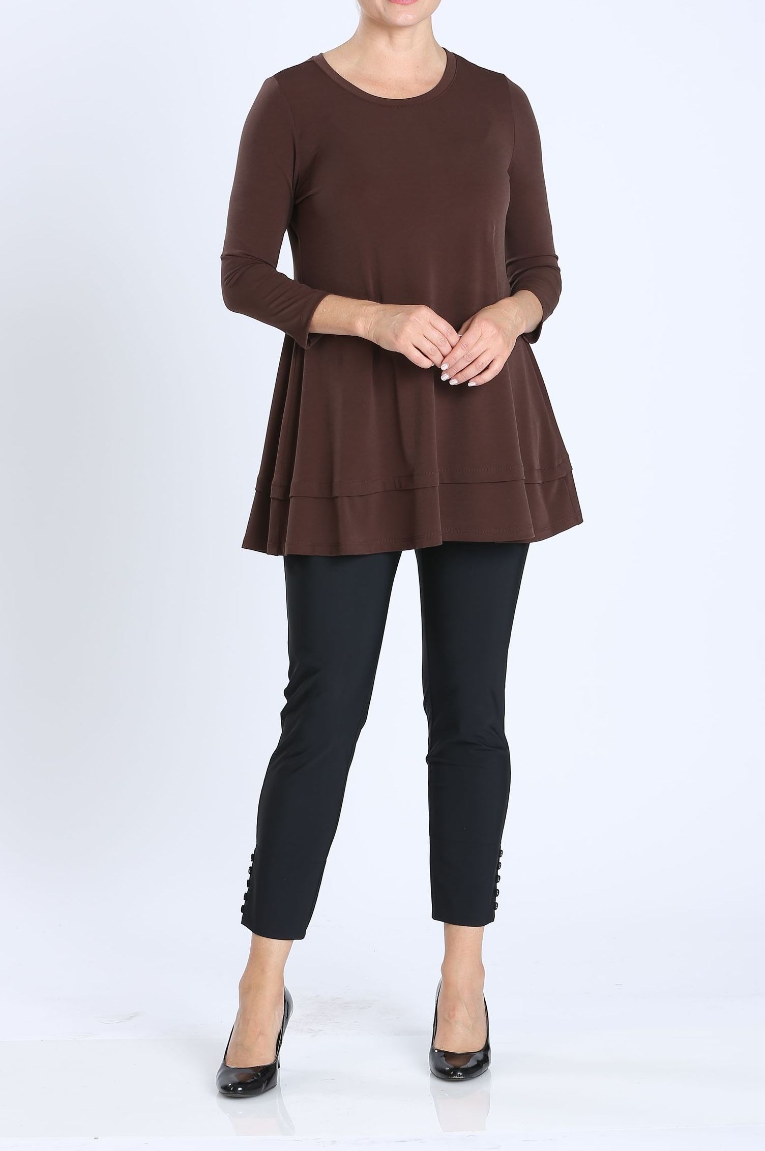 IC Collection Solid Round Neck Tunic-IC-1484T