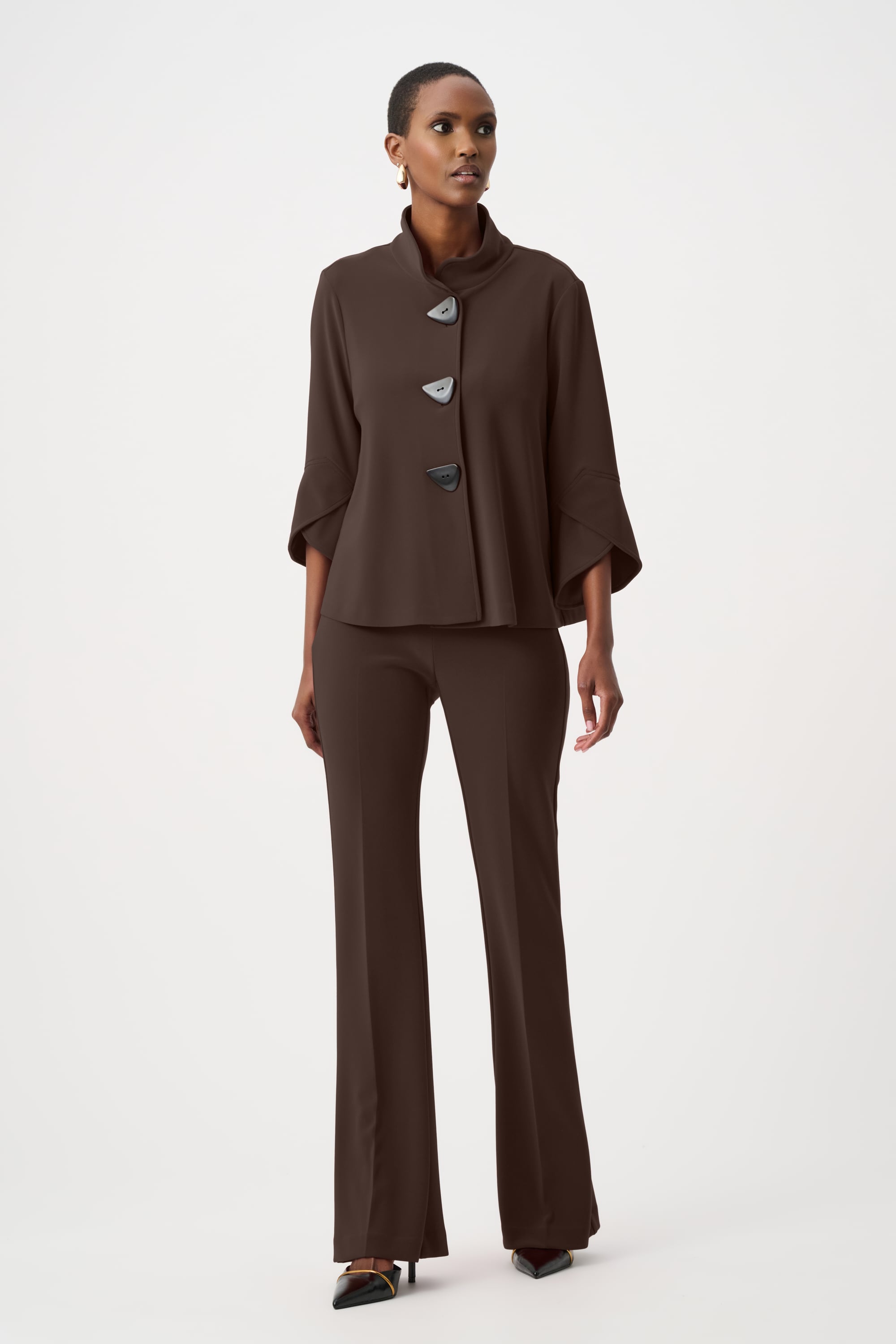 Joseph Ribkoff Classic Flared Pant - Core Colors-163099F26, Mocha