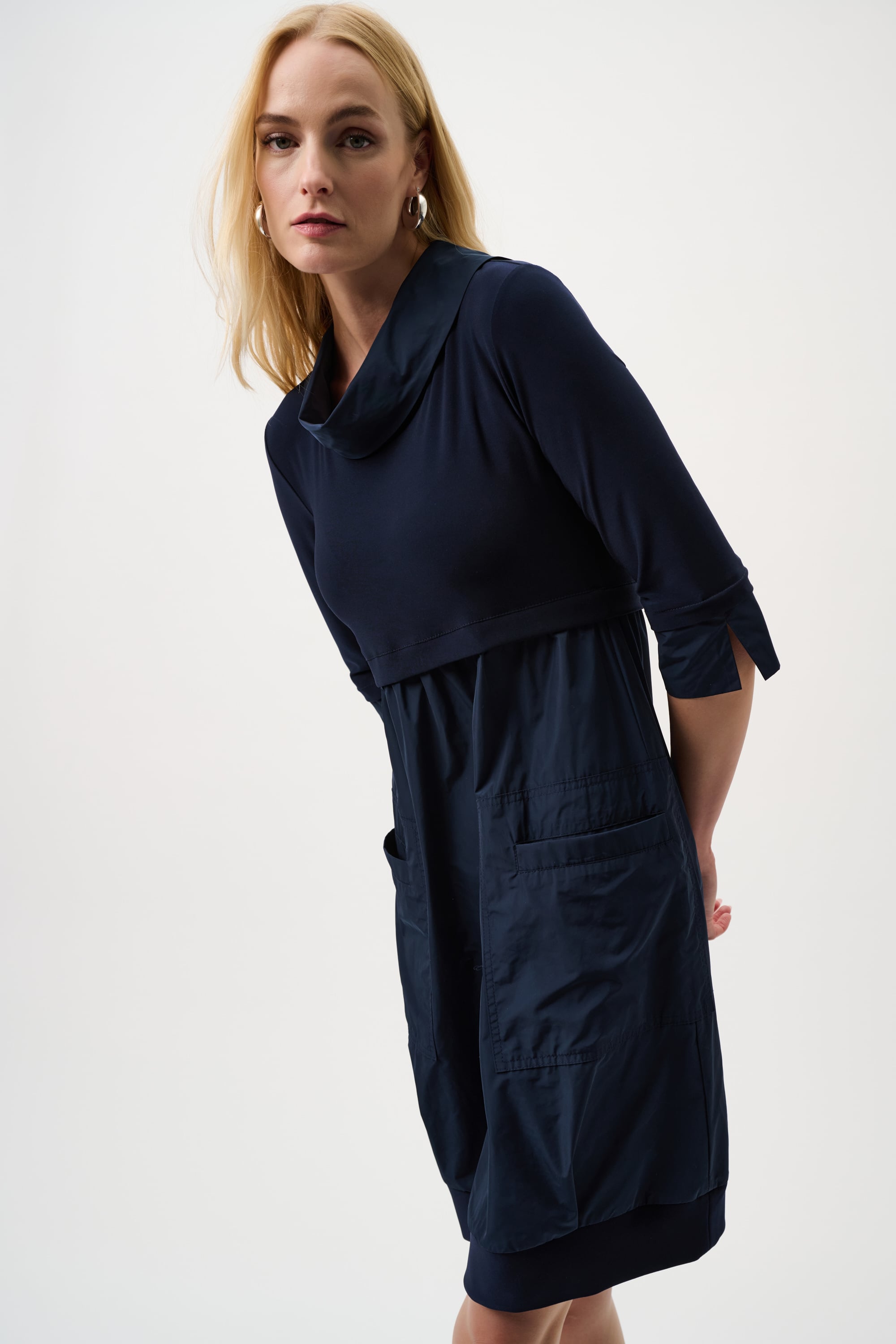 Joseph Ribkoff Cocoon Dress - Core Colors-173444CO, Midnight Blue