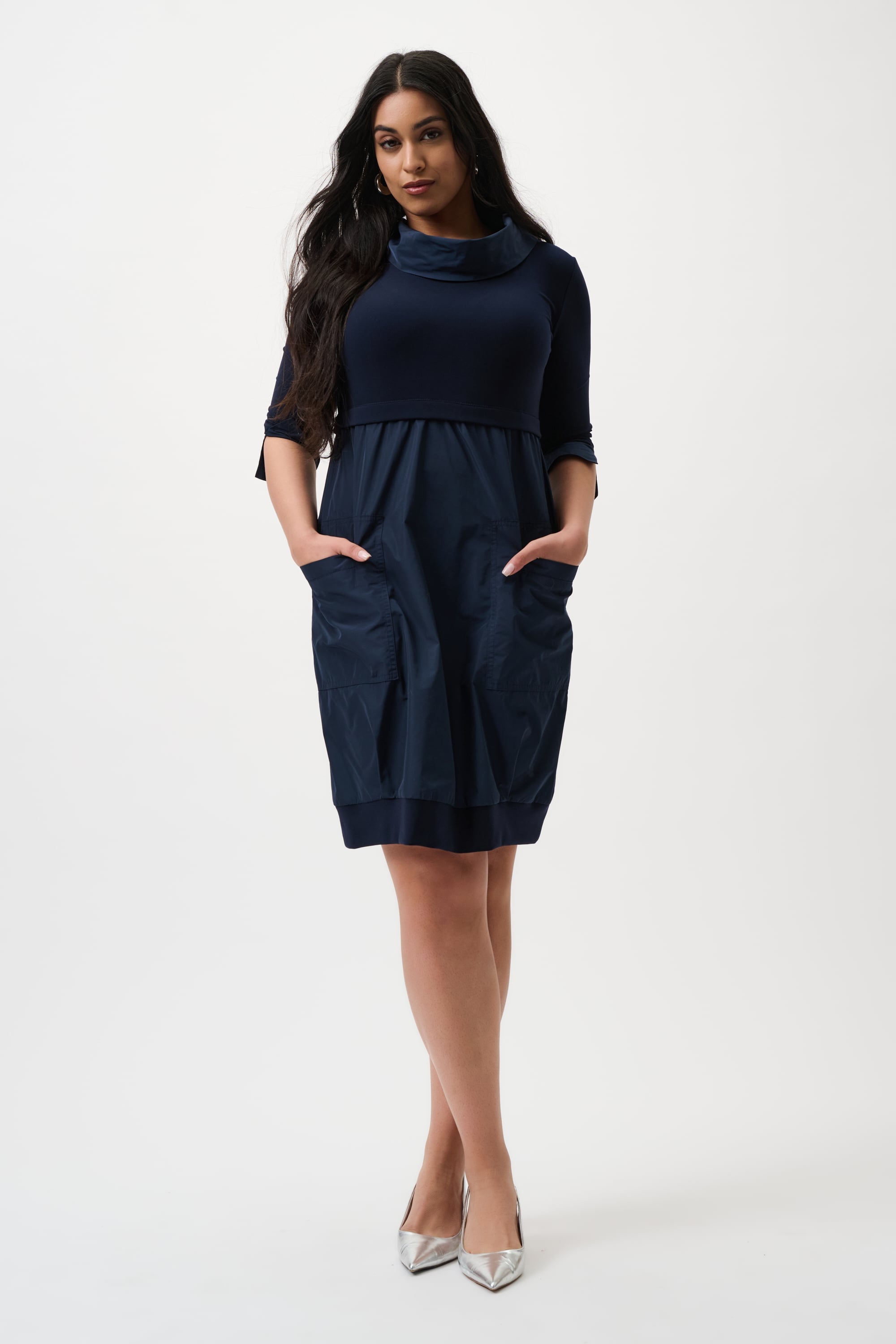 Joseph Ribkoff Cocoon Dress - Core Colors-173444CO, Midnight Blue