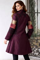 Oopera Mixed Media Pleated Artistic Coat-C2348-2