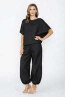 IC Collection Button Detail Dolman Top-7693T