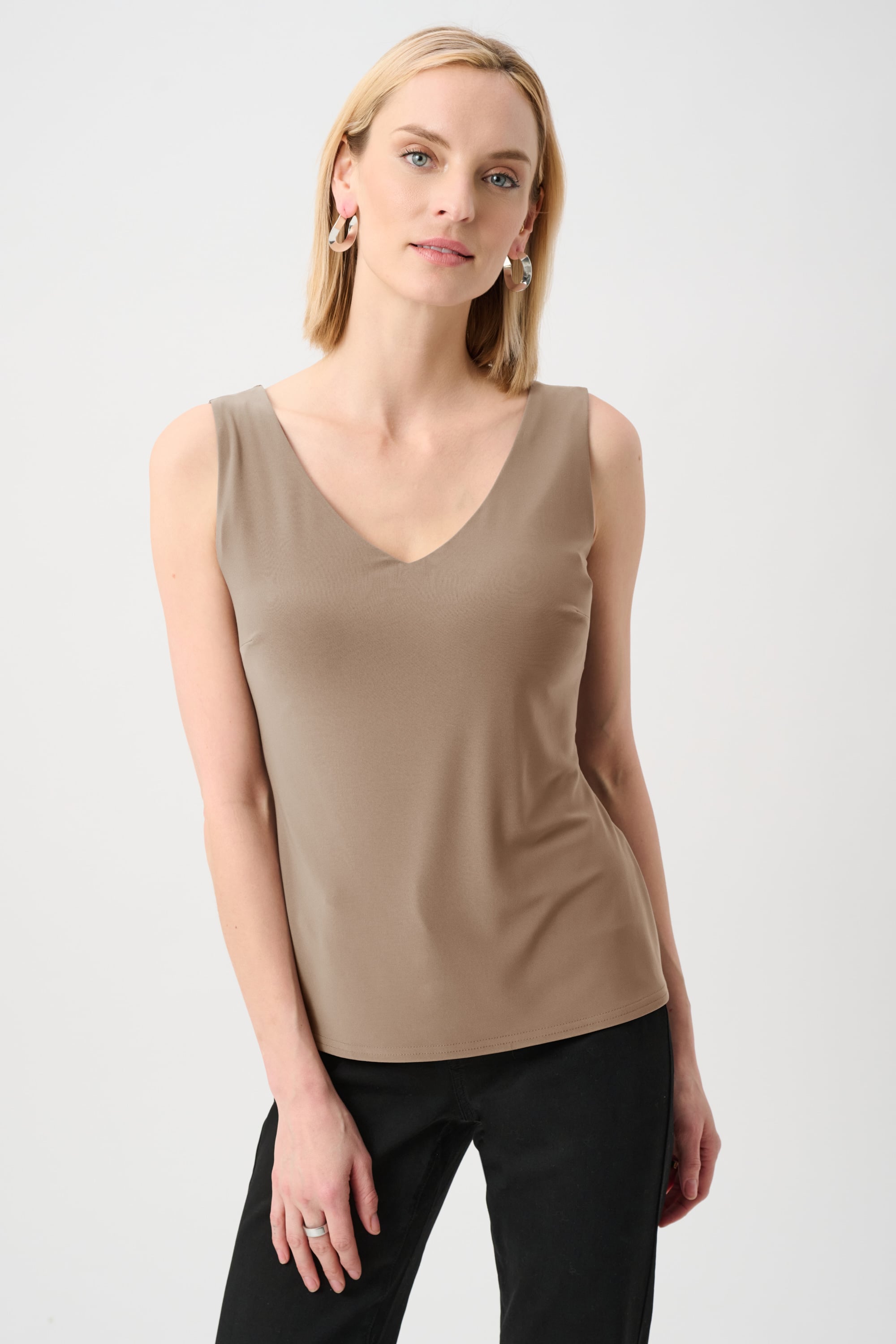 Joseph Ribkoff Classic V-neckline Cami in Botanical Green (alt)