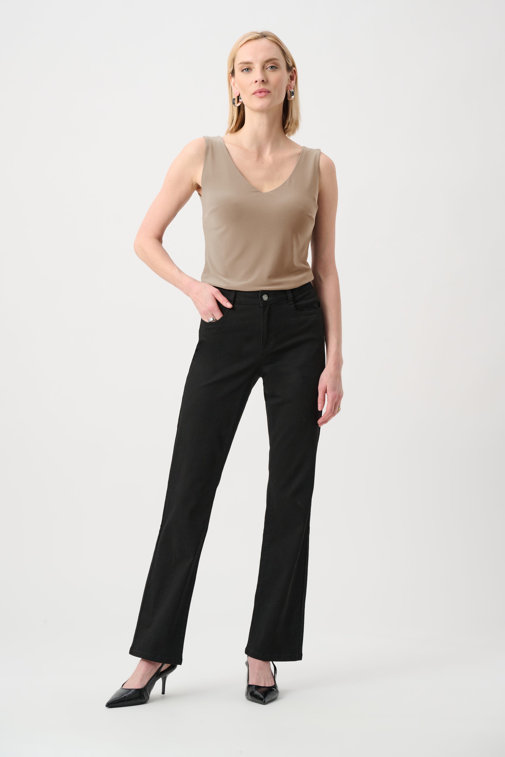Joseph Ribkoff Classic V in Mink (back)