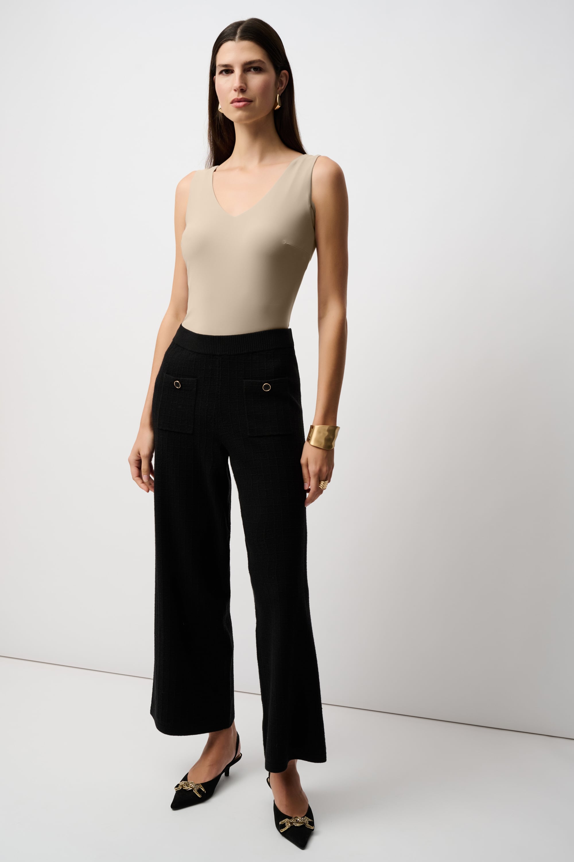 Joseph Ribkoff Classic V-neckline Cami in Parchment (full)
