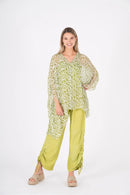 M-Made in Italy Green Combo Top-21-65391DGU