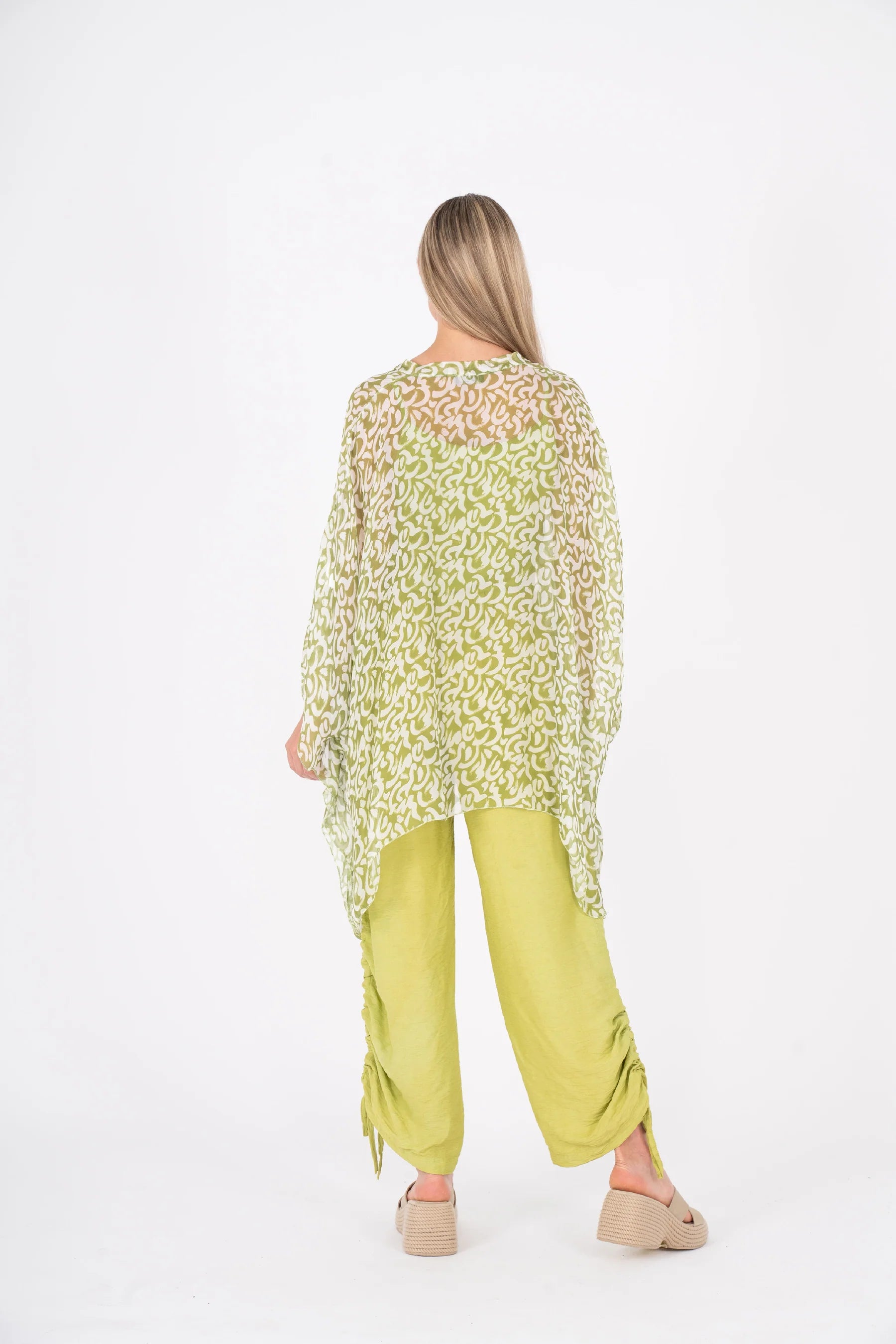 M-Made in Italy Green Combo Top-21-65391DGU