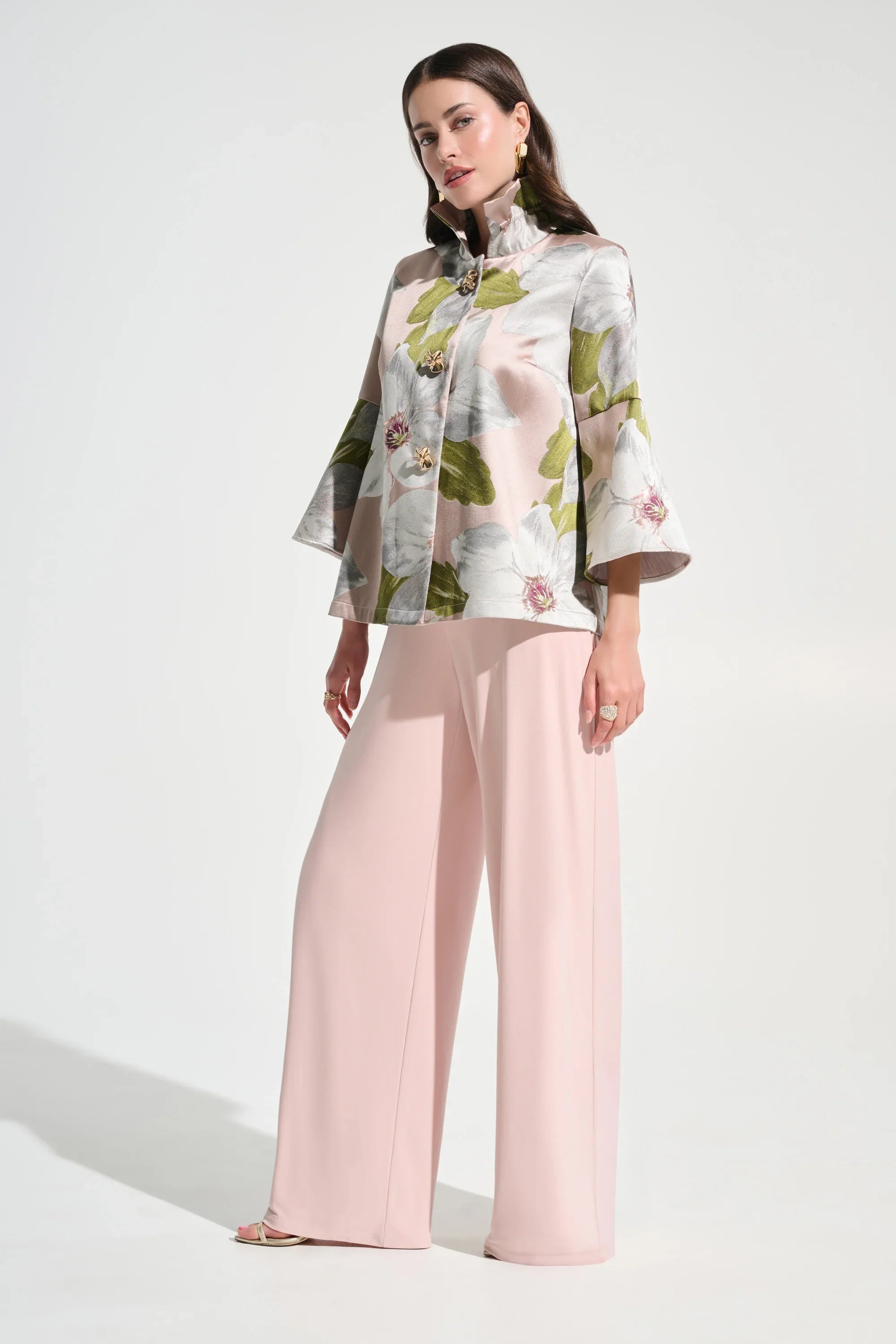 Joseph Ribkoff Signature | Wide Leg Pants-221340S26, Misty Rose