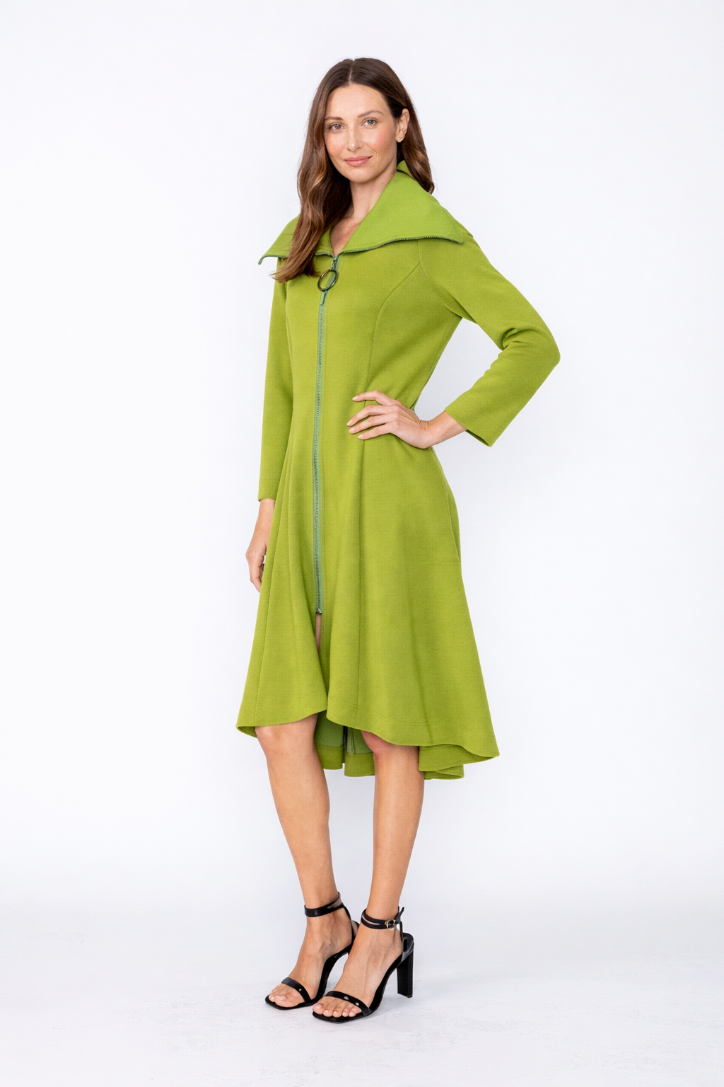 IC Collection Hi-Low Statement Collar Jacket-7142J