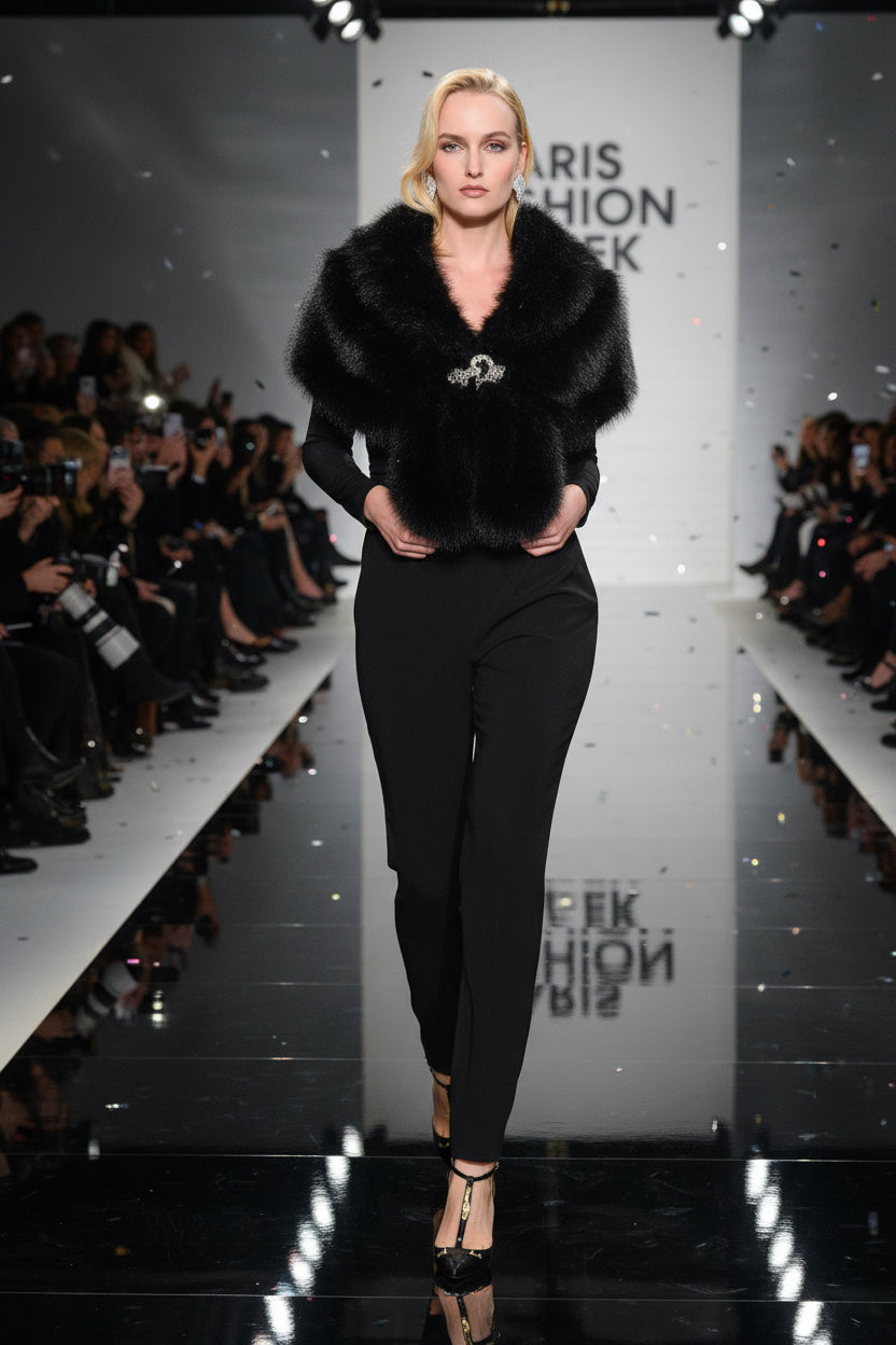 Joseph Ribkoff Signature | Faux Fur Cape-233796