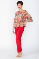 IC Collection Tencel Abstract Balloon Top-C1079T