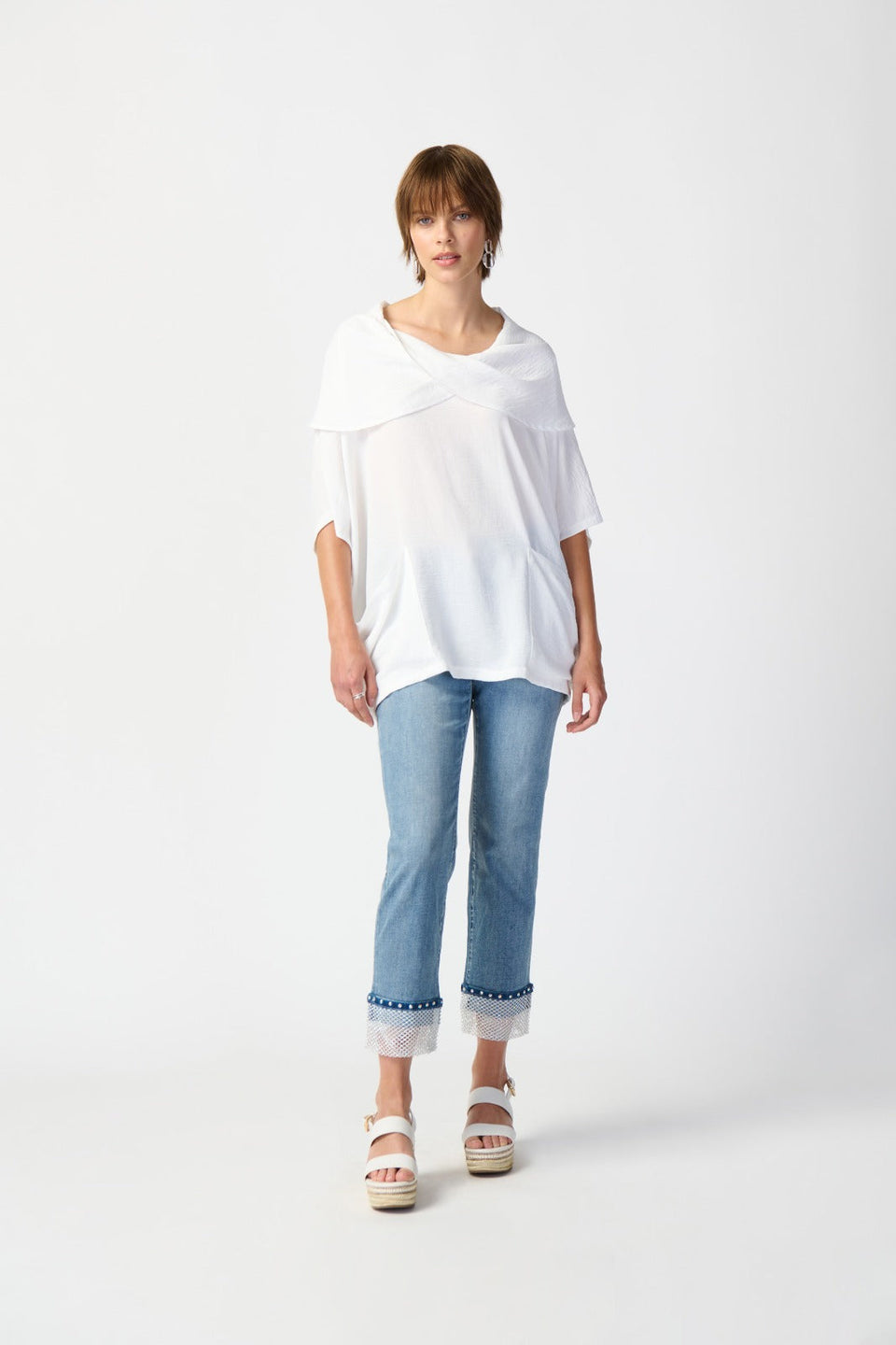 Joseph Ribkoff Gauze Cowl Neck Tunic-241043