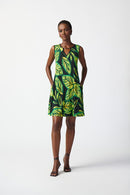Joseph Ribkoff Tropical Print Silky Knit A-line Dress-241119