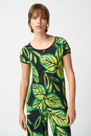 Joseph Ribkoff Leaf Print Silky Knit Top-JR-241244