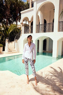 Joseph Ribkoff Geometric Print Silky Pull-On Pants-241271