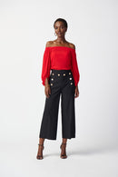 Joseph Ribkoff Georgette Off-Shoulder Flared Top-241304