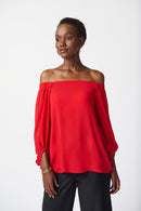 Joseph Ribkoff Georgette Off-Shoulder Flared Top-241304
