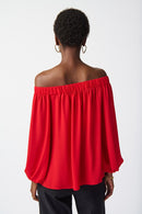 Joseph Ribkoff Georgette Off-Shoulder Flared Top-241304