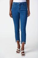 Joseph Ribkoff Slim Crop Jeans with Embellished Hem-241920