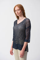 Joseph Ribkoff Open Stitch Sweater with Sequins-241922S25