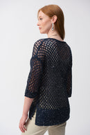 Joseph Ribkoff Open Stitch Sweater with Sequins-241922S25