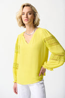 Joseph Ribkoff Georgette Puff Sleeve Top-JR-242124