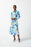 Joseph Ribkoff Satin Floral Print Shirt Dress-242911