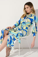 Joseph Ribkoff Satin Floral Print Shirt Dress-242911