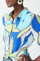 Joseph Ribkoff Satin Floral Print Shirt Dress-242911