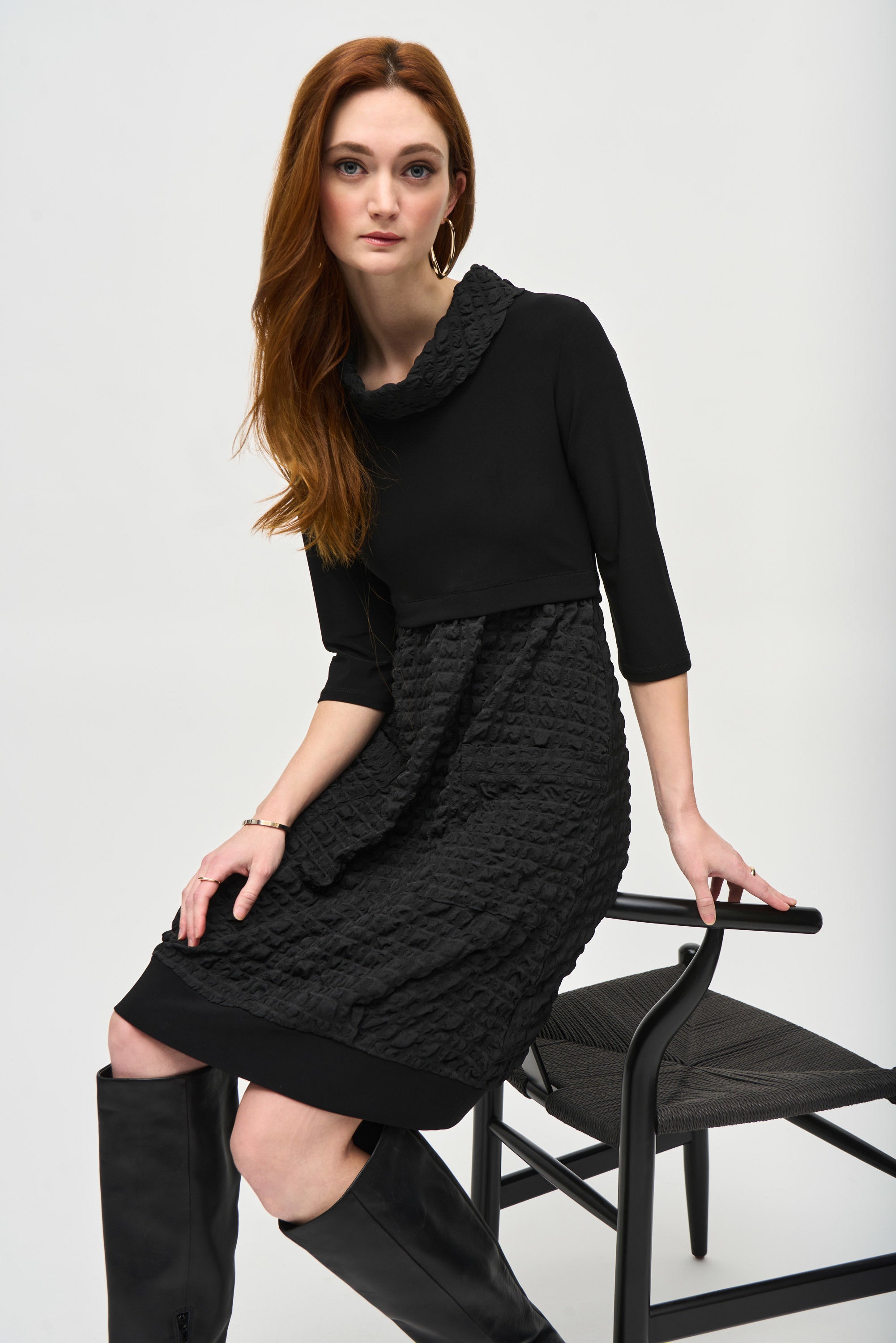 Joseph Ribkoff Jacquard Silky Knit Cocoon Dress-243114F25
