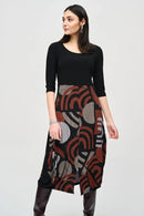 Jospeh Ribkoff Silky Knit Geometric Print Cocoon Dress-JR-243234