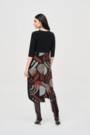 Jospeh Ribkoff Silky Knit Geometric Print Cocoon Dress-JR-243234