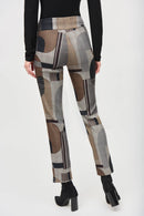 Joseph Ribkoff Jacquard Abstract Print Straight Pull-On Pants-JR-243299