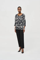 Joseph Ribkoff Woven Abstract Print Top-JR-243331