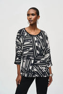 Joseph Ribkoff Woven Abstract Print Top-JR-243331