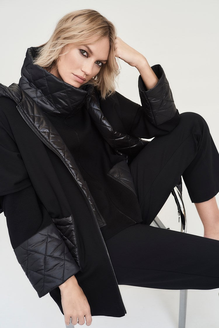 Joseph Ribkoff Heavy Knit Reversible Hooded Cape | Unique Apparel USA