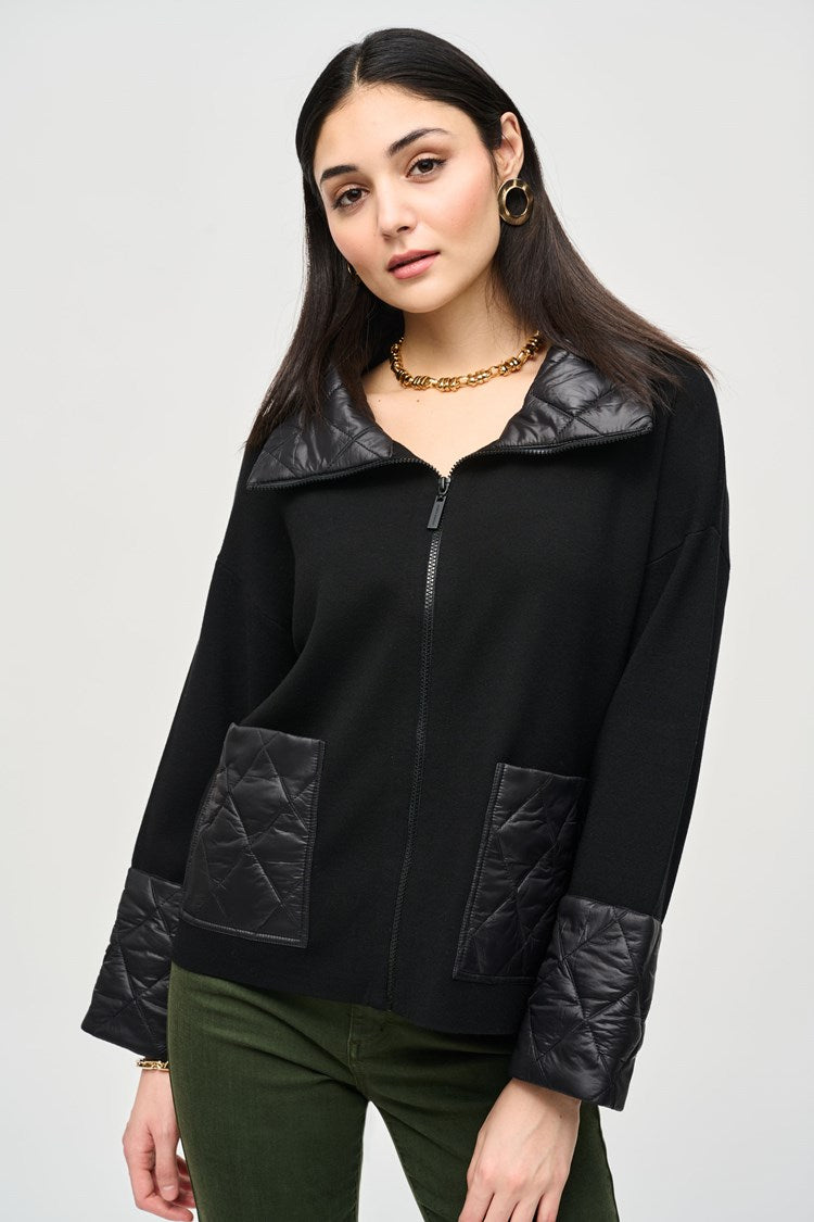 Joseph Ribkoff Sweater Knit Zipped Jacket | Unique Apparel USA