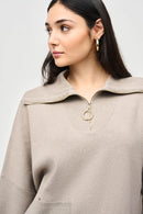 Joseph Ribkoff Jacquard Zipped Collar Sweater Style 243954