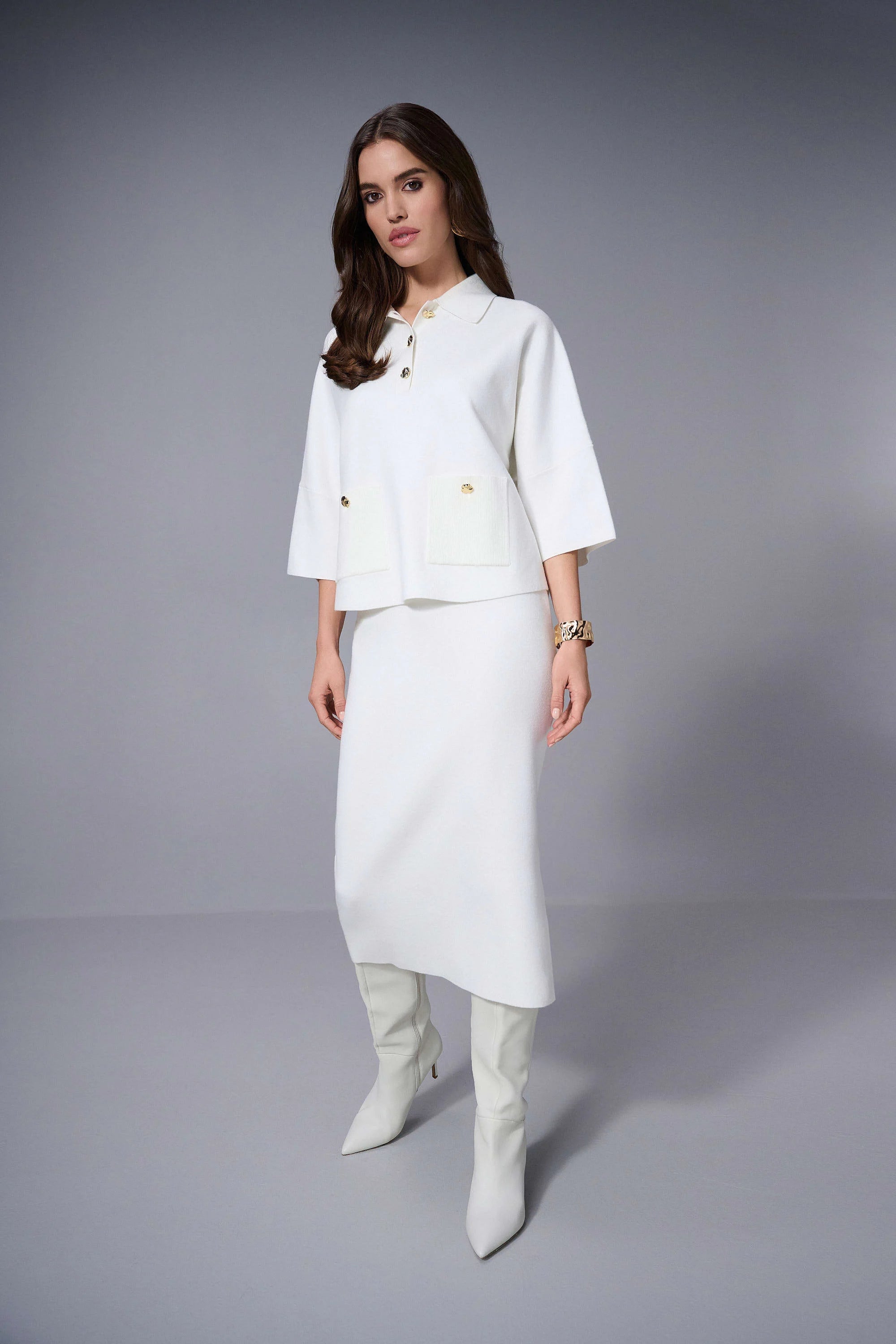 Joseph Ribkoff Sweater Knit Midi Skirt-243967F25