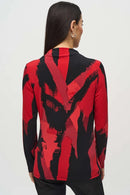 Joseph Ribkoff Silky Knit Abstract Print Mock Neck Top-JR-244233