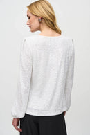 Joseph Ribkoff Sequined Cowl Neck Top-JR-244917